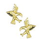 14k Yellow Gold Flying Birds Stud Earrings