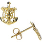 14k Yellow Gold Religious Jesus Stud Earrings