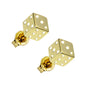 14k Yellow Gold Flat Dice Stud Earrings