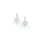 Sterling Silver Cubic Zirconia Chandelier Huggy Earrings