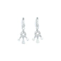 Sterling Silver CZ Elegance Chandelier Huggy Earrings