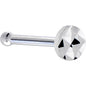 Solid 14K White Gold Textured Flat Disc Nose Bone