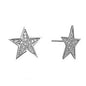 14k White Gold 15mm CZ Paved Star Stud Earrings