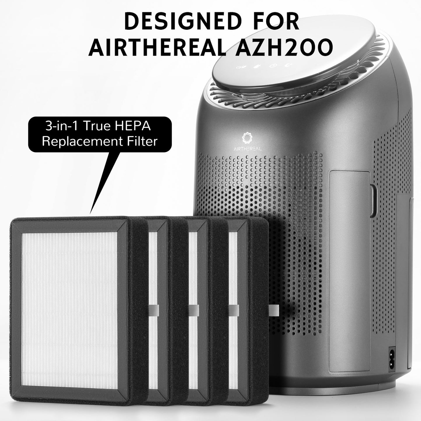 AZH200 Replacement HEPA Filter, 4 Pack