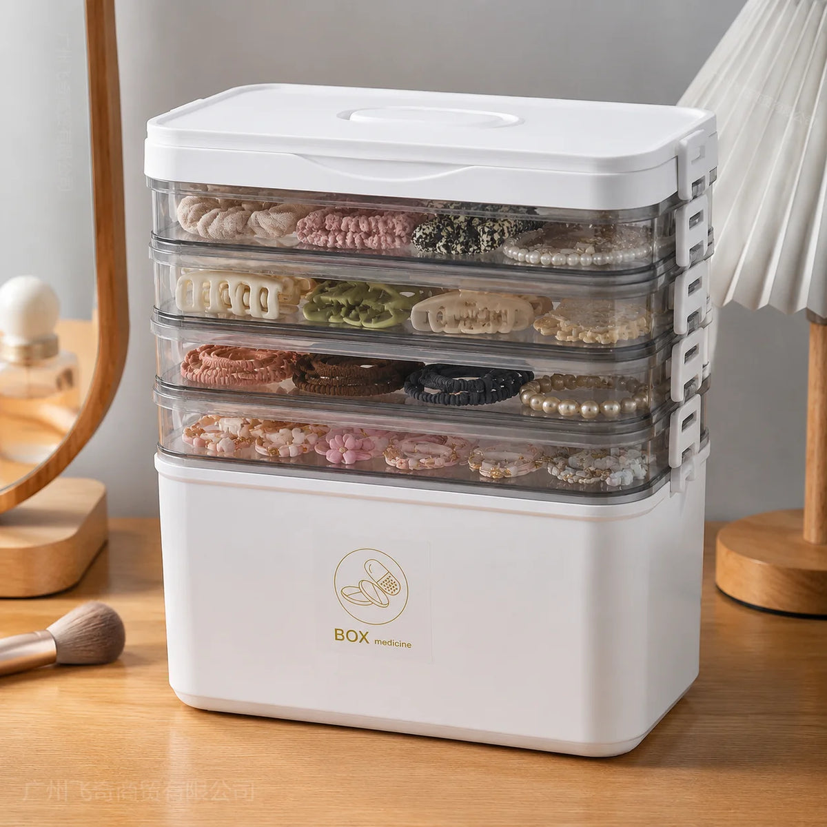 Multi-Tier First Aid and Small-Item Storage Box, 2 to 5 Layers