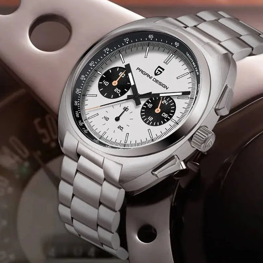 PAGANI DESIGN 2025 New Panda Dial Men Watches Luxury Quartz Watch For Men Japan VK63 Sport Chronograph Sapphire glass Wristwatch