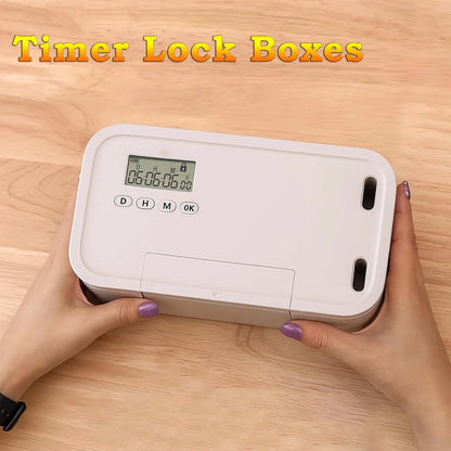 2.8L Timer Lock Box | Electronic Lockable Storage Box with Combination Lock & Digital Timer for Phone, Medication & Focus