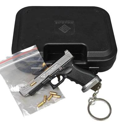 G34-Style Mini Pistol Keychain Fidget Toy, Non-Firing Alloy Replica