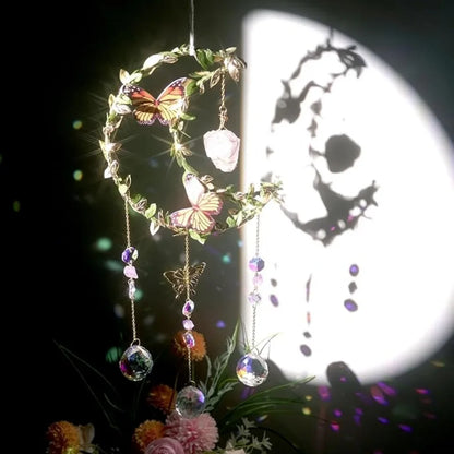 Sun Catcher with Butterfly Floral Vine Design Wedding Decor Home Wedding Party Decoration Ornament