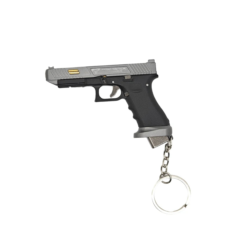 G34-Style Mini Pistol Keychain Fidget Toy, Non-Firing Alloy Replica