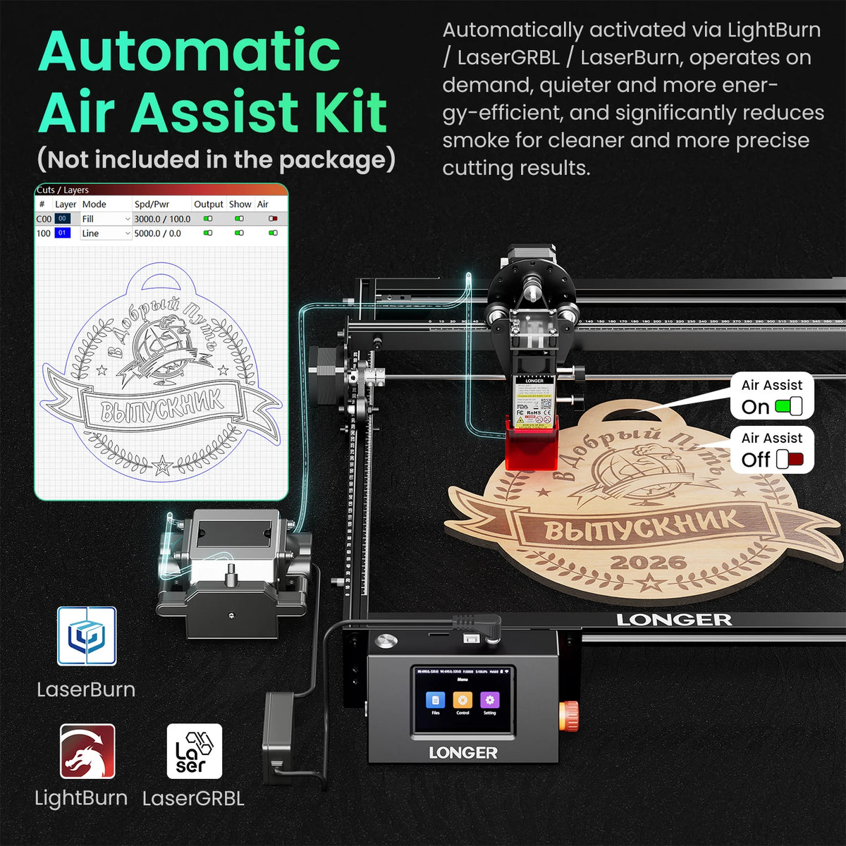 Longer RAY5 Laser Engraver & Cutter – 5W / 10W / 20W with WiFi & Touchscreen
