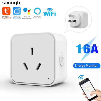 WiFi Smart Outlet AU Plug — Remote Remote Control, Voice Assistant & Timer (16A)