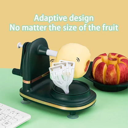Manual Apple Peeler with Suction Base – Adjustable Fruit & Potato Peeler with Stainless Steel Replaceable Blade