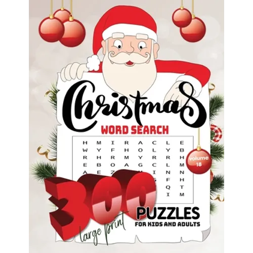 christmas word search 300 puzzles for kids and adults large print Volume18: Holiday Puzzle Book with Answers Large Print 192 pages, beautiful- time- c - Paperback