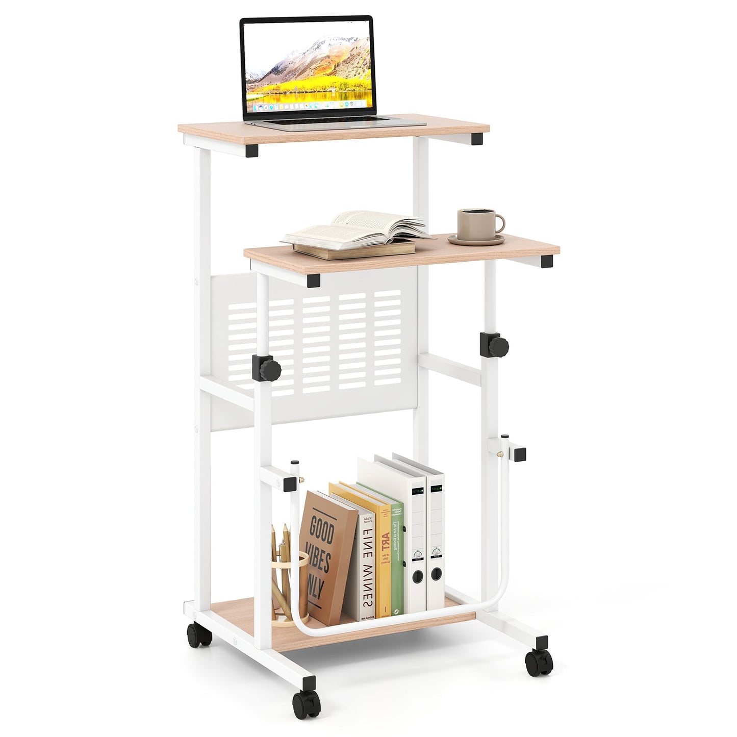 Height Adjustable Mobile Computer Stand