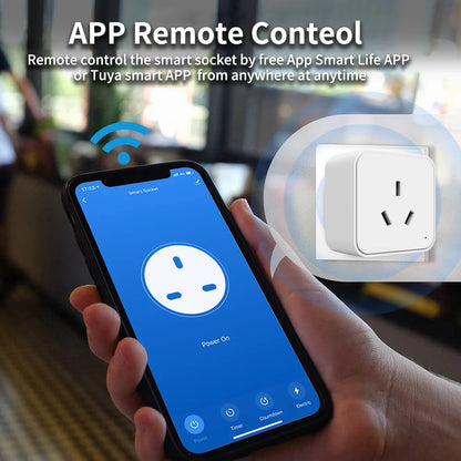WiFi Smart Outlet AU Plug — Remote Remote Control, Voice Assistant & Timer (16A)