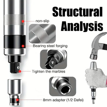 7/13-Piece CR-V Manual Impact Screwdriver Set — Portable Reversible Hand Driver with Bits for Home DIY