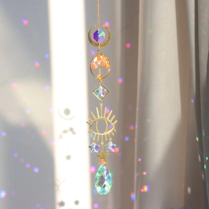 Tree of Life Crystal Pendant Sun Catcher Indoor and Outdoor Rainbow Home Garden Window Christmas Tree Wedding Decoration