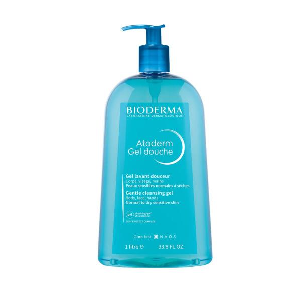 Bioderma Atoderm Shower Gel 1000ml - Moisturizing, Dermatologically Tested, Paraben-Free for Sensitive Skin