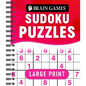 Brain Games - Large Print Sudoku Puzzles (Swoosh) - Spiral