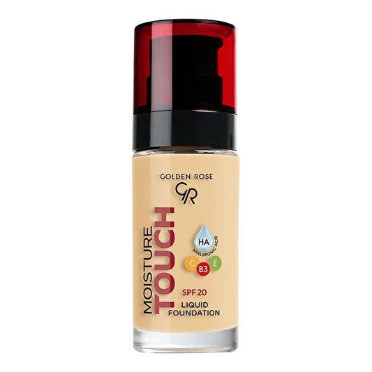 Golden Rose Moisture Touch Liquid Foundation SPF20 - Buildable Coverage, Vegan & Moisturizing