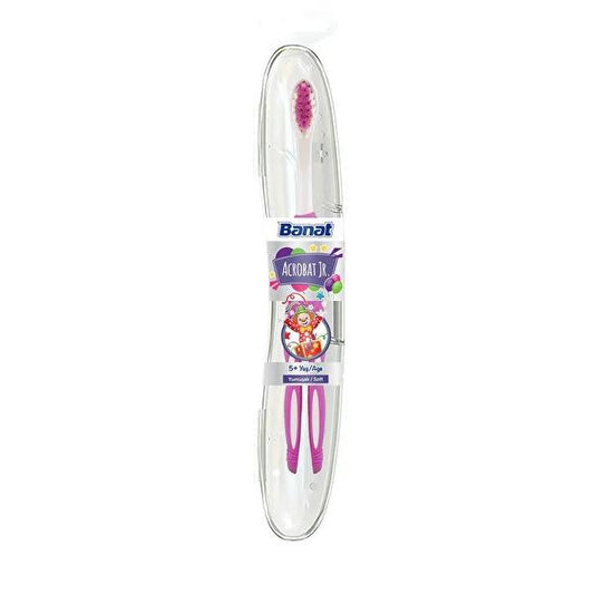 Banat Children's Oral Care Set - Soft Bristle Toothbrush, Fluoride-Free Toothpaste for Kids 5+