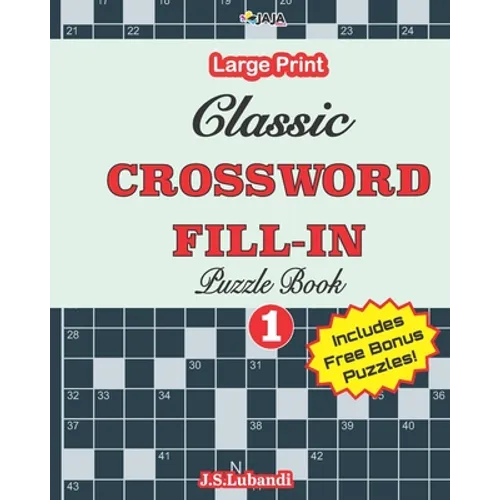 Classic CROSSWORD FILL-IN Puzzle Book; Vol.1 - Paperback
