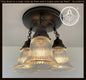 Antique HOLOPHANE 1960's CLEAR Glass Ceiling Light