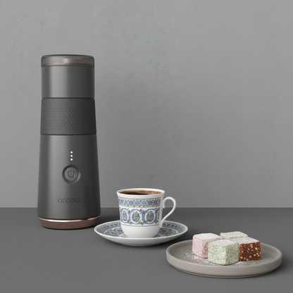 Arcadia Go Portable Rechargeable Turkish Coffee Maker, Black