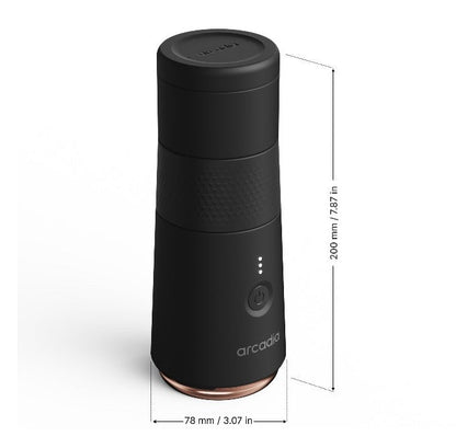 Arcadia Go Portable Rechargeable Turkish Coffee Maker, Black