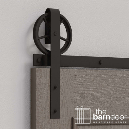 Wagon Wheel Heavy Duty Sliding Barn Door Hardware Kit