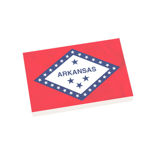 Arkansas State Flag - Minifig Scale - Custom Printed - 2x3 Tile Made using LEGO® Parts