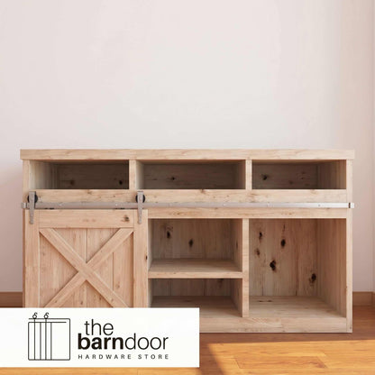 Arrow Cabinet Barn Door Hardware Kit | Brushed Nickel