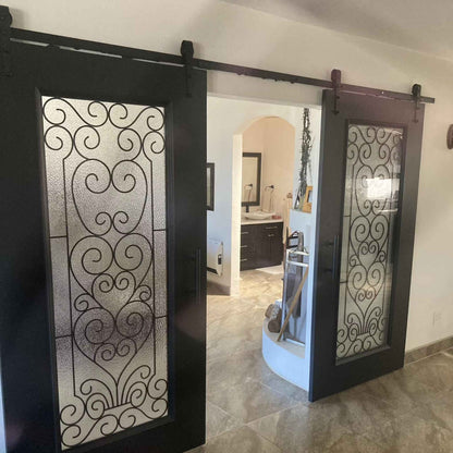 Arrow Black Single Track Barn Door Hardware Kit