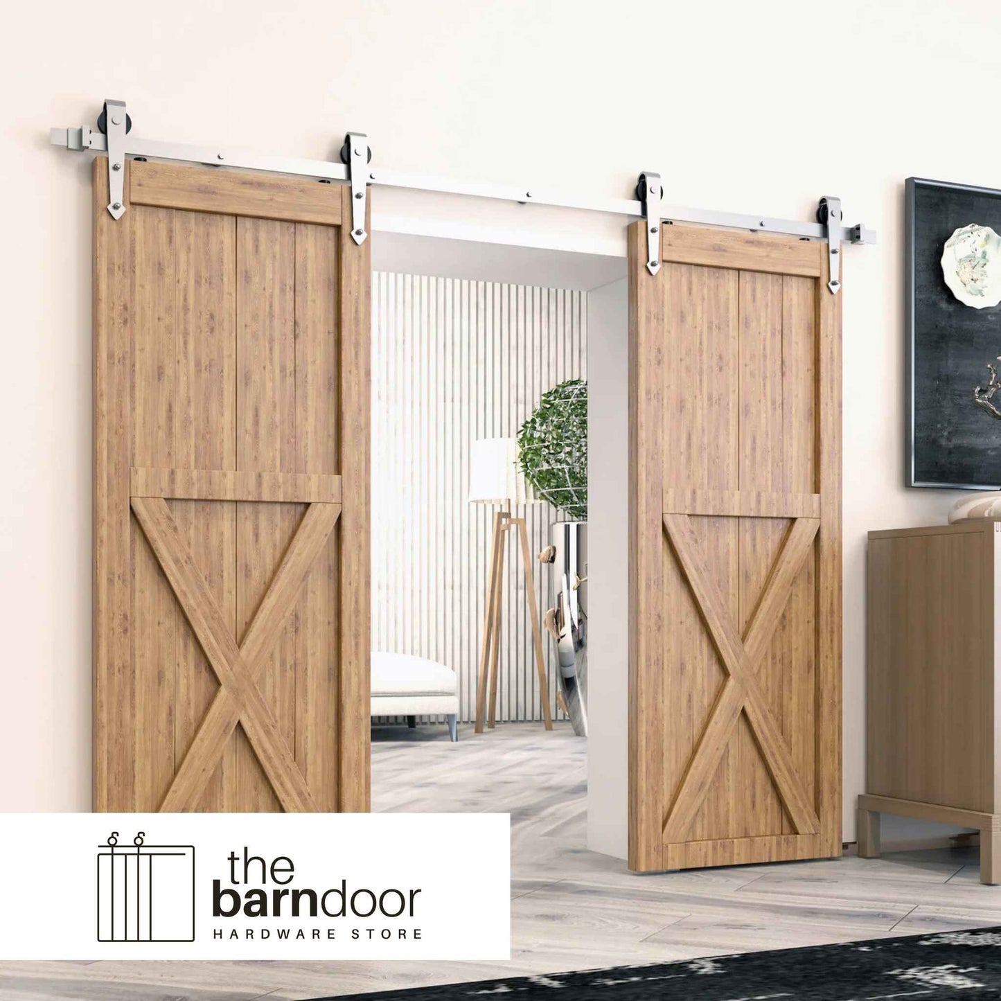 Arrow Brushed Nickel Single Track Barn Door Hardware Kit