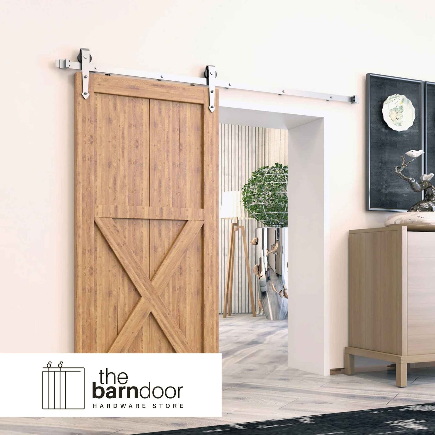 Arrow Brushed Nickel Single Track Barn Door Hardware Kit