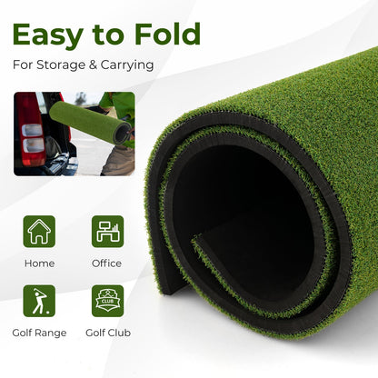 Artificial Turf Mat for Indoor and Outdoor Golf Practice Includes 2 Rubber Tees and 2 Alignment Sticks