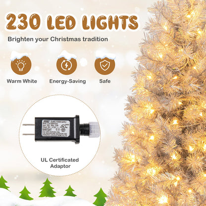 Artificial Xmas Tree with Branch Tips and Warm White LED Lights