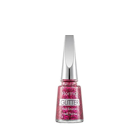 Flormar Glitter Nail Polish GL03 - 11 ml - Sparkly Nail Enamel for Nail Art Designs