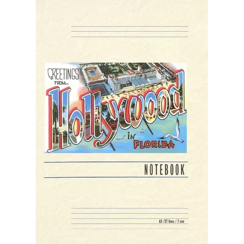 Vintage Lined Notebook Greetings from Hollywood, Florida - Paperback