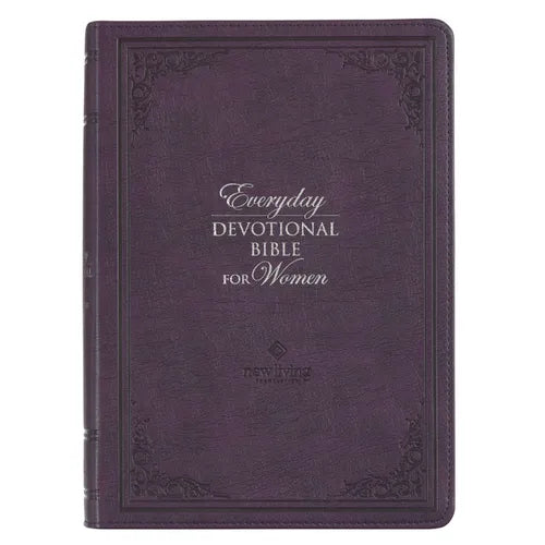 NLT Holy Bible Everyday Devotional Bible for Women New Living Translation, Vegan Leather, Purple Debossed - Leather