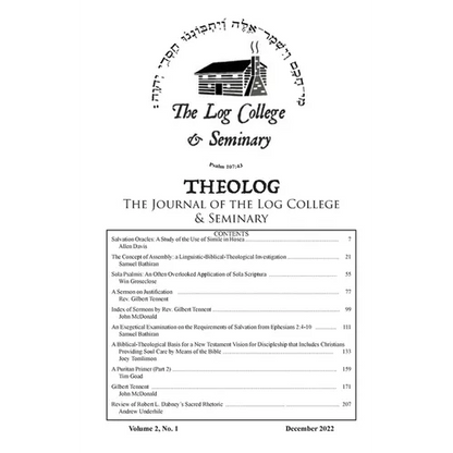 Theolog, Volume 2, Number 2: Journal of the Log College & Seminary - Paperback