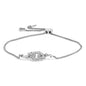 Diamond Keyhole Charm Bolo Bracelet in Sterling Silver – 0.10 ct