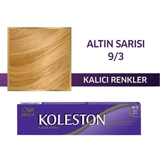 Koleston Golden Blonde Hair Dye 9/3: Perfect Gray Coverage, Long Lasting Shiny At-Home Hair Color