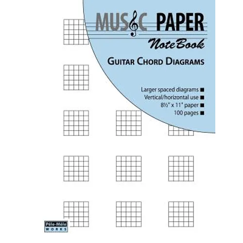 MUSIC PAPER NoteBook - Guitar Chord Diagrams - Paperback
