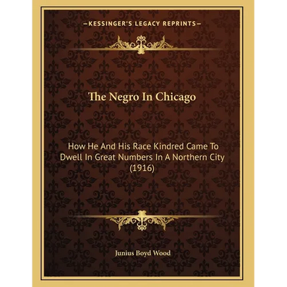The Negro In Chicago: How He And His Race Kindred Came To Dwell In Great Numbers In A Northern City (1916) - Paperback