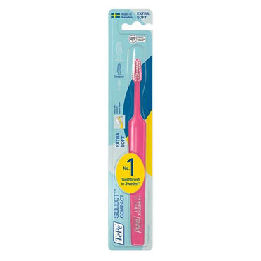 TePe Select Compact Manual Toothbrush for Children and Adults with Gag Reflex - Angled Brush Head for Effective Oral Hygiene