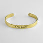 I Am Earth Water Air Fire Astrology Brass Cuff Bracelet