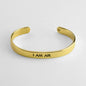 I Am Earth Water Air Fire Astrology Brass Cuff Bracelet
