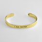 I Am Earth Water Air Fire Astrology Brass Cuff Bracelet
